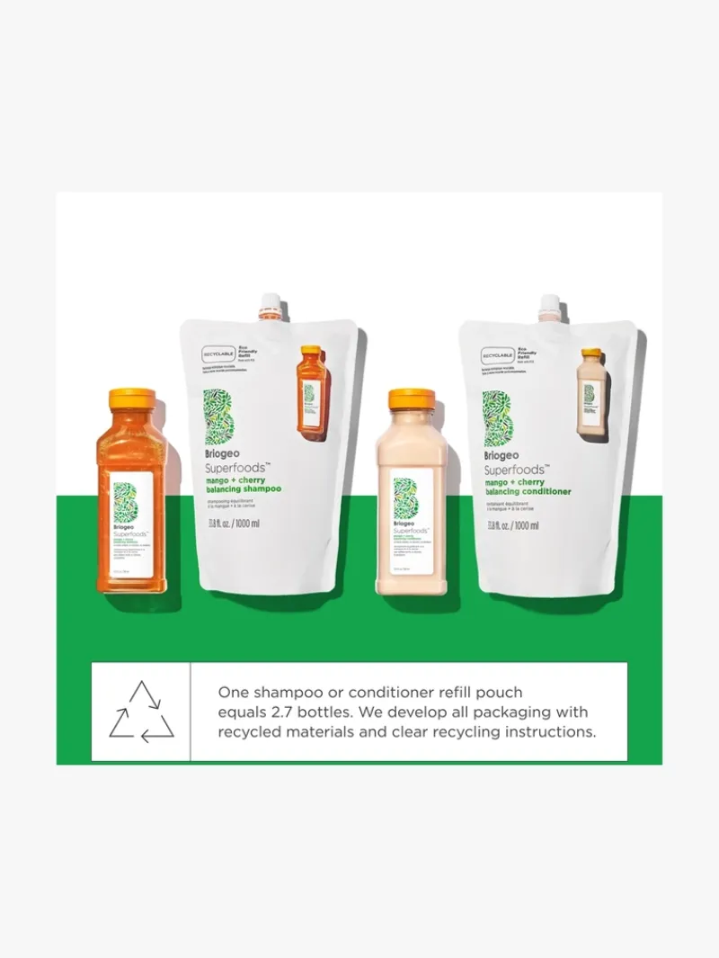 briogeo_superfoods_mango__3-1.webp Briogeo Superfoods™ Mango + Cherry Oil Control & Balancing Shampoo 1L Refill | MECCA Online