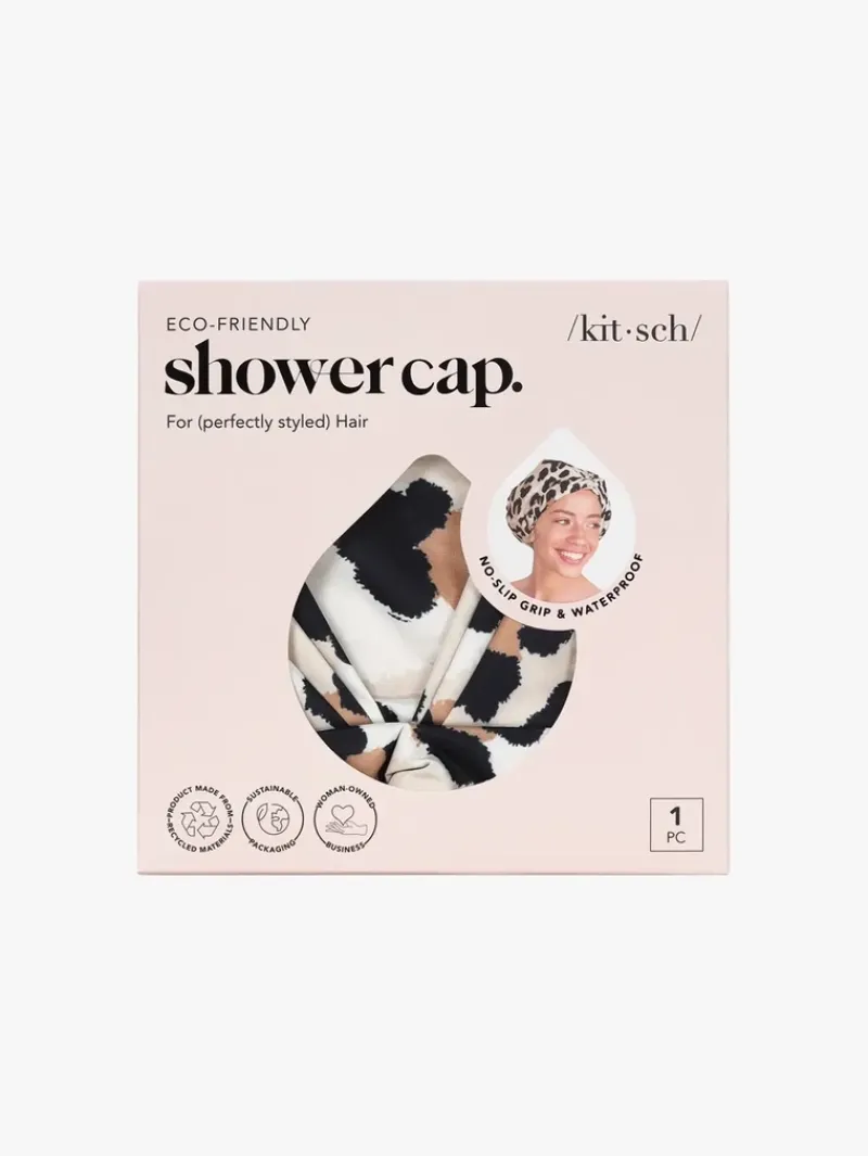 Kitsch Recycled Polyester Luxe Shower Cap Leopard | MECCA Best