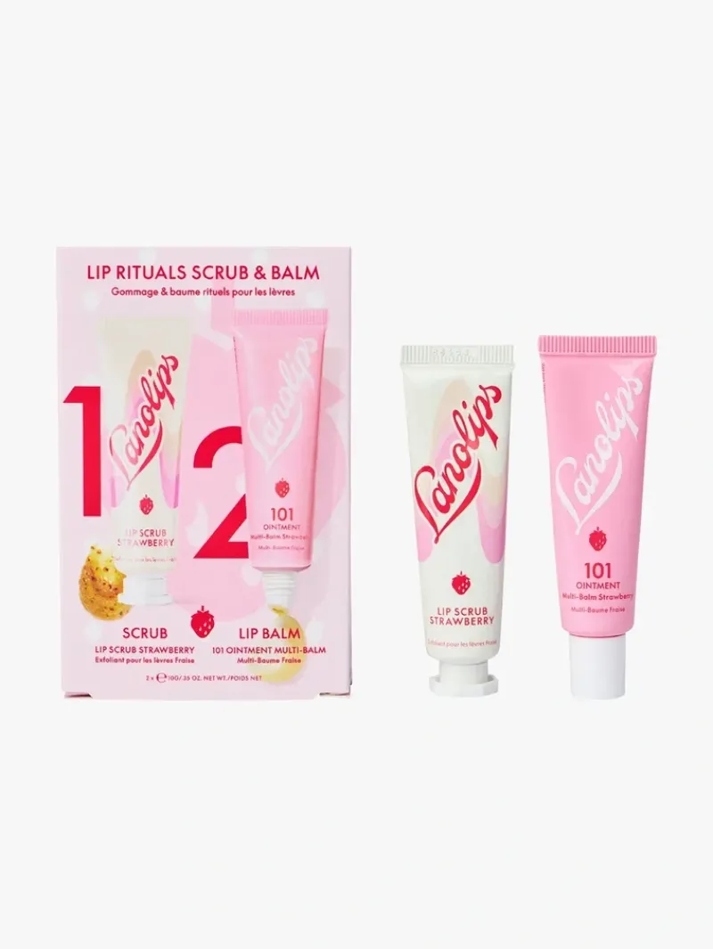 Lanolips Lip Rituals Scrub & Balm Duo Strawberry | MECCA Clearance